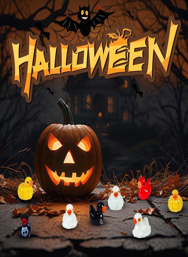 DASHUAIGE 96 Pcs Mini Resin Ducks Halloween, Black Miniature Mini Ducks Figurines Tiny Ornaments for Garden Decoration Party Decoration DIY Craft Accessories (Halloween 1) - Image 5